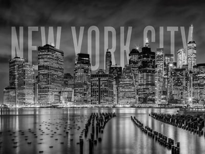 NYC skyline monokrom