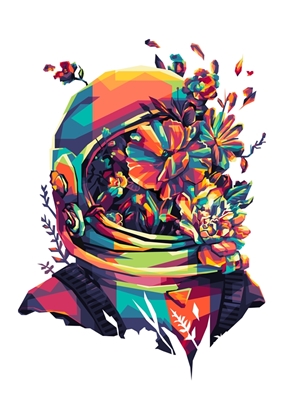 Astronaut and Flower