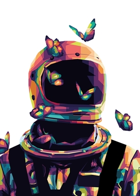 Astronauta y mariposa