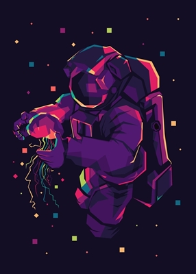 Astronaut und Qualle