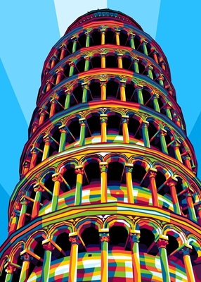 Schiefer Turm von Pisa Pop Art