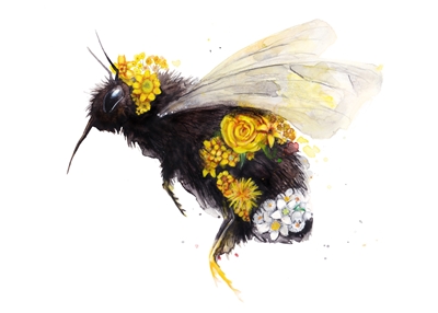 Blumige Biene