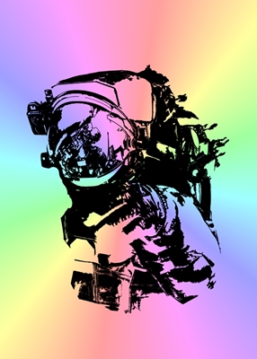 Astronaut farverig graffiti