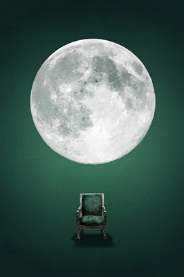 Surrealer smaragdgrüner Mond 1