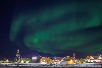 L'aurora boreale su Longyearbyen