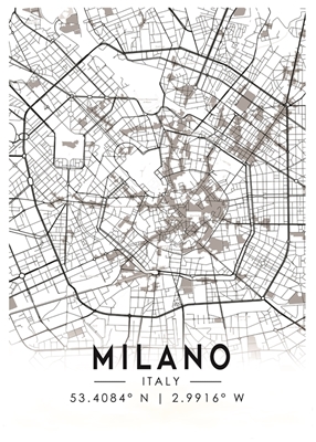 Milão mapa da cidade