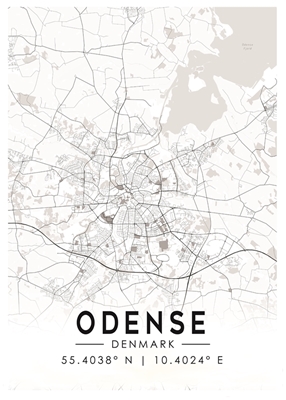 Odense mapa da cidade