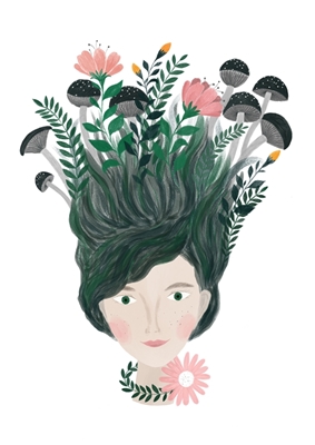 het portret van de vrouw met bloemen   