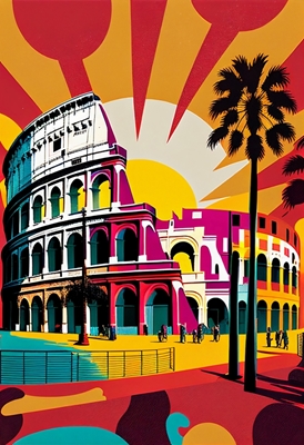 Koloseum v Římě - Pop Art