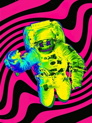 Värikäs astronauttipop-taide