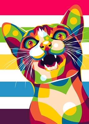 Roztomilá mňoukající kočka Pop Art