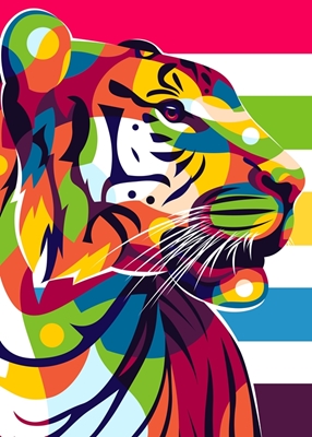 Den ville Bengal Tiger Pop Art