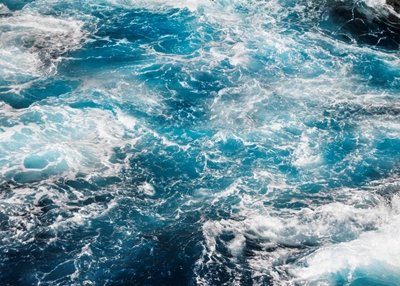 Blå bølger - Abstrakt