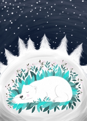Oso polar hibernando