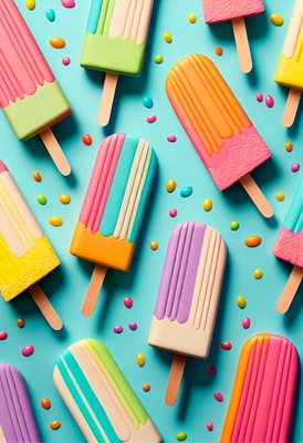 Färgglada popsicles