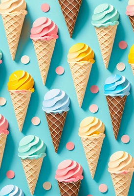 Colourful Ice Cream Cones