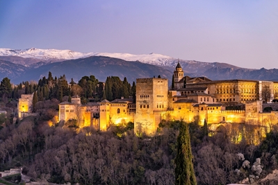 Alhambra at dusk, Granada