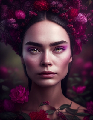 Frau mit Blumen, Kahlo