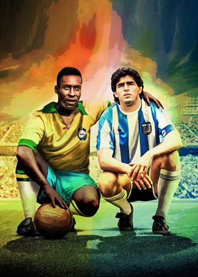 Maradona och Pele popkonst