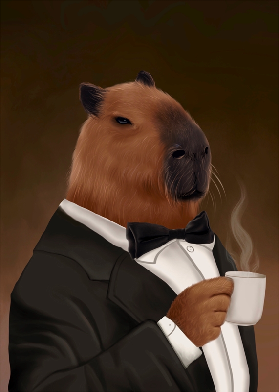 capybara and coffee posters & prints by Sinnois - Printler