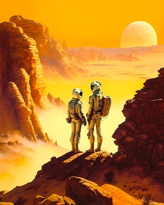 Twee astronauten op Mars