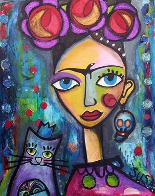 Frida med katt