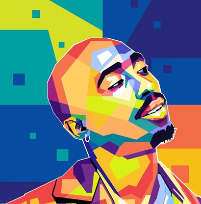 Tupac Shakur pop art stijl