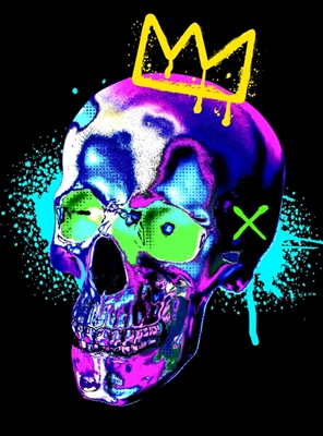 Graffiti Neon Skull Poster