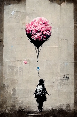 Balloon of blossoms x Banksy