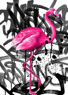 Flamingo gadekunst