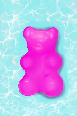 Růžový gumový bazén