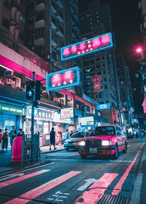 Luz nocturna ciberpunk de la ciudad