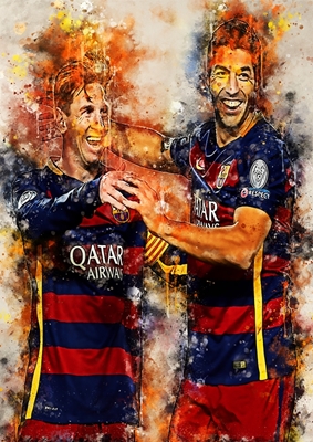 Lionel Messi og Luis Suarez