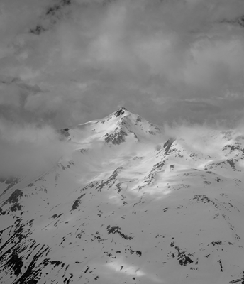Mountains and clouds in Livign