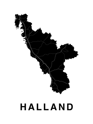 Kort over Halland