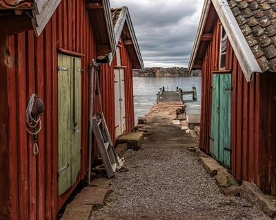 Old fishing huts  in Sweden