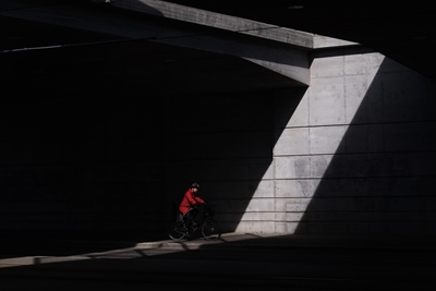 Red cyclist