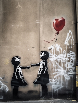Tytöt ilmapallon kanssa, Banksy 