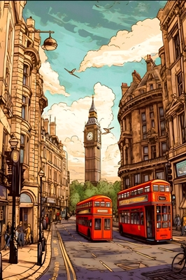 London Vintage Travel Poster