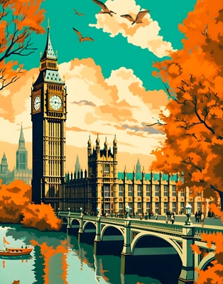 Affiche de voyage vintage à Londres