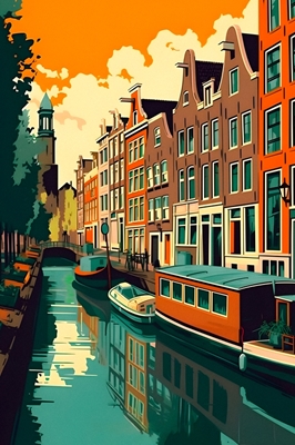 Amsterdam Illustration Poster