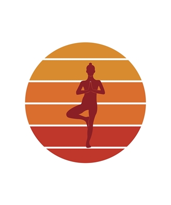 Yoga Silouette Donna Albero Posizione