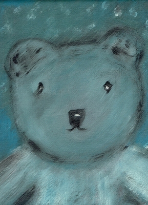 Blue bear in acrylic. 