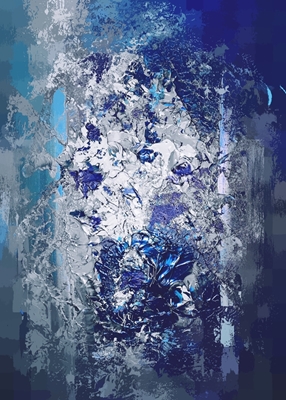 Crystal Chaos - Blue Abstract