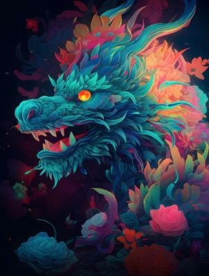 Dragón chino colorido