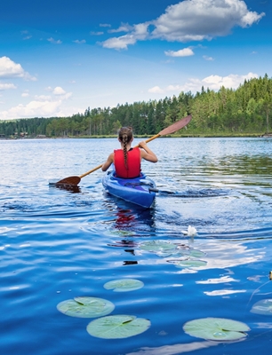 Kayakpadling on a nice lake
