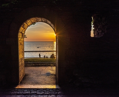 Sunset by Visby city wall