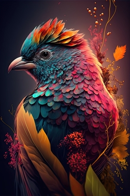 Uskomattoman värikäs lintu