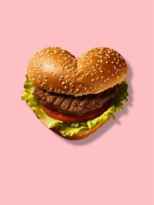 Burger cœur pop art