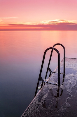 Puesta de sol sobre el mar Báltico 
